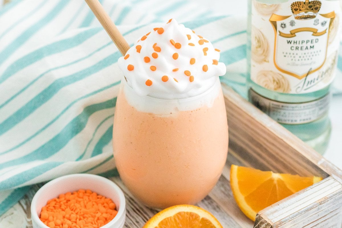 boozy orange creamsicle with whipped topping