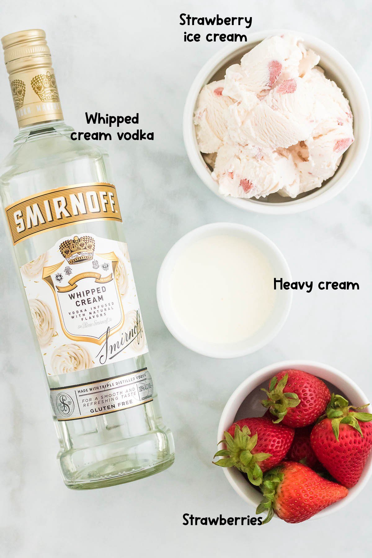 Boozy Strawberry Milkshake ingredients