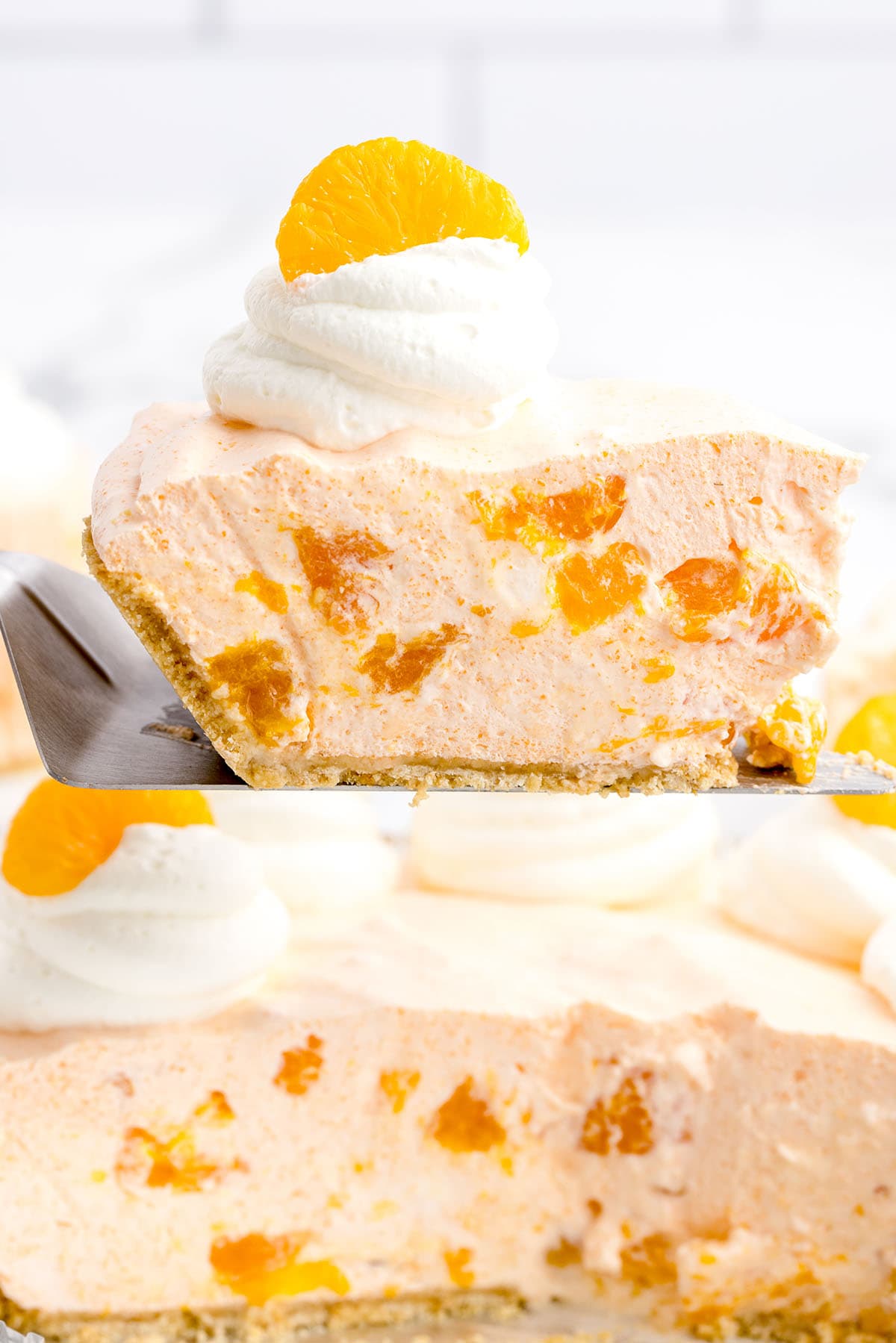 a slice of creamsicle pie