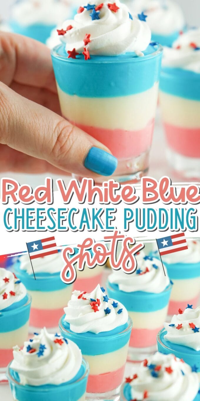 Red White and Blue Pudding Shots pinterest