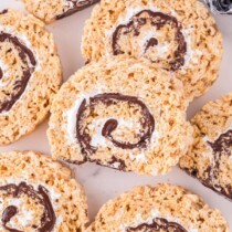 Rolled S'mores Rice Krispie Treats featured image