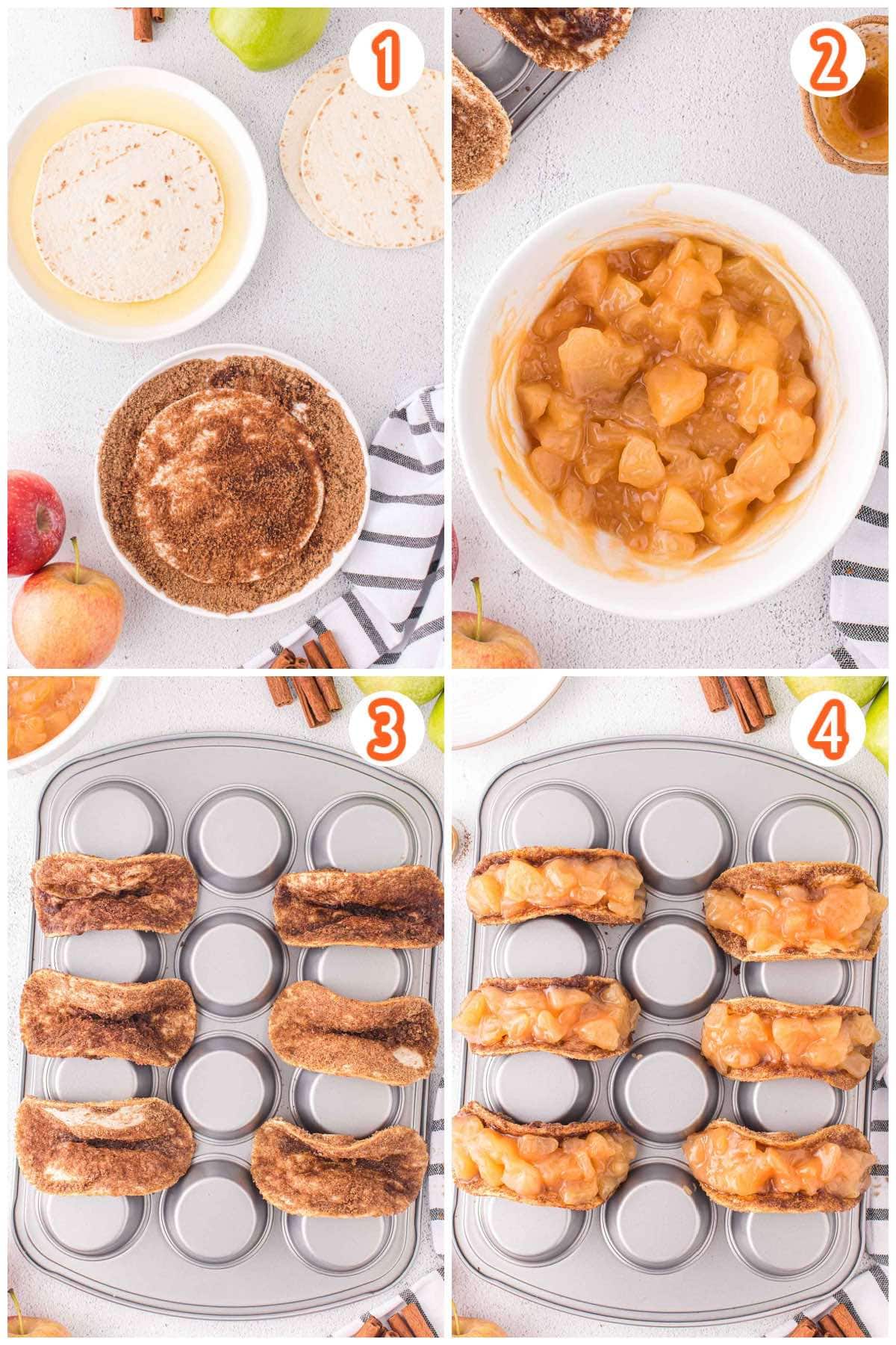 Apple Pie Tacos collage process