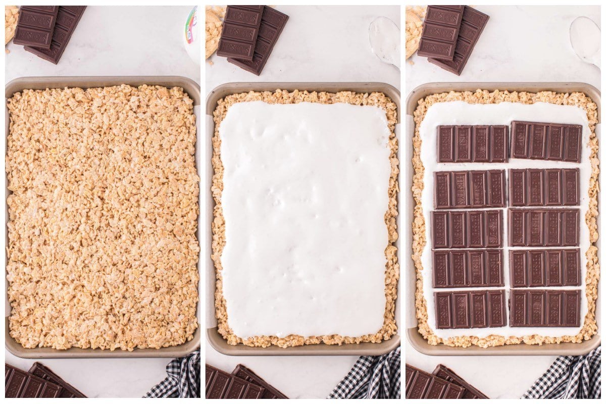 collage process Rolled S'mores Rice Krispie Treats 