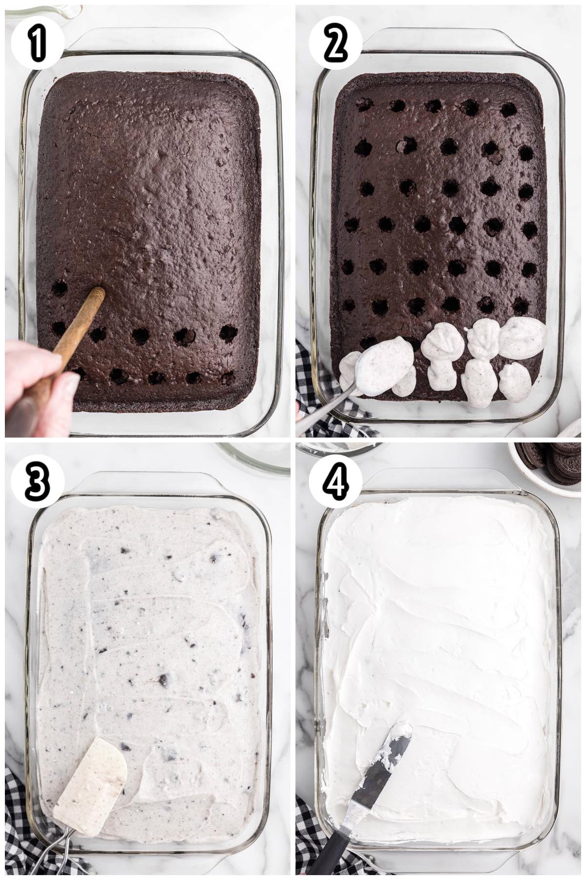 oree poke cake collage process