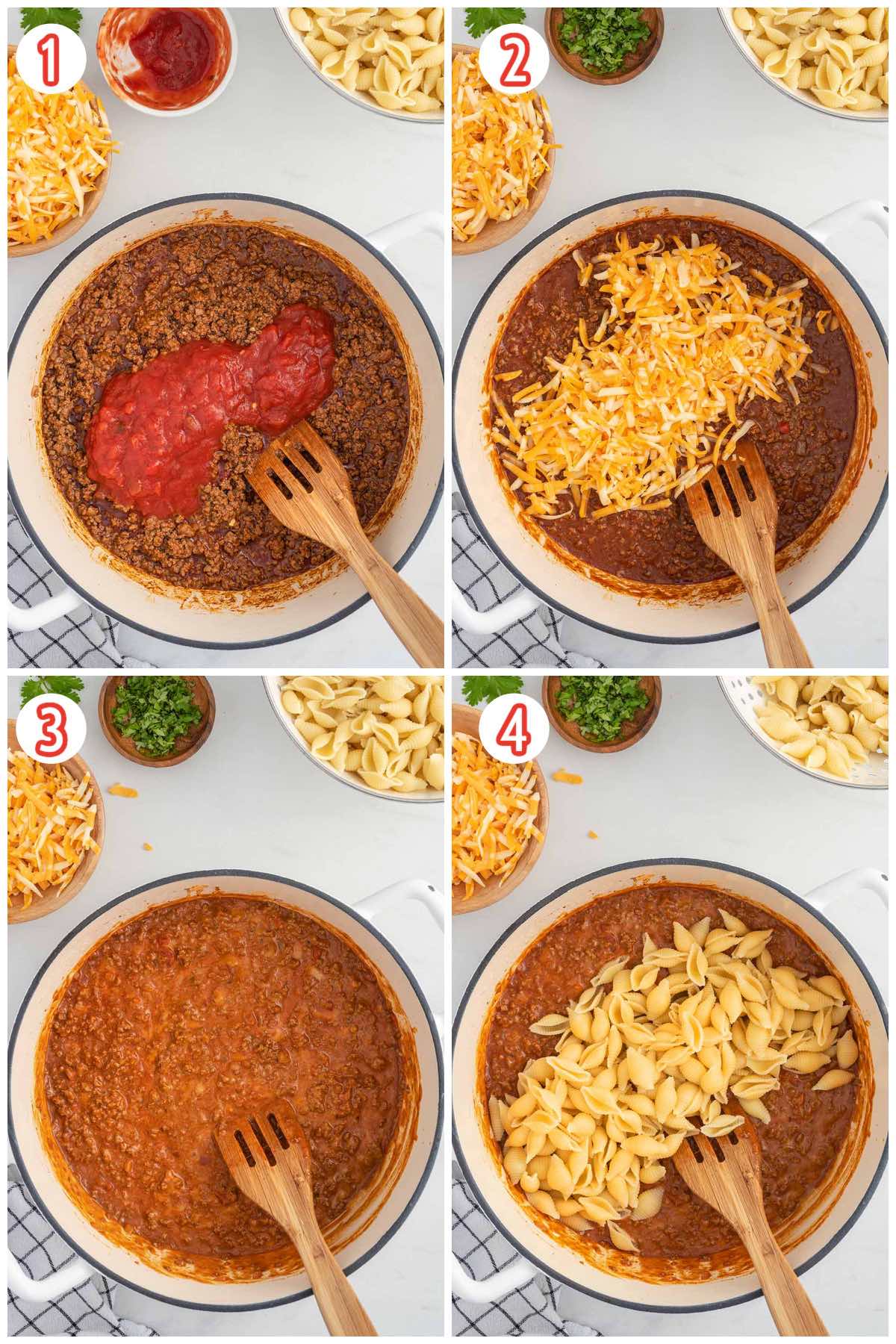 taco pasta collage process
