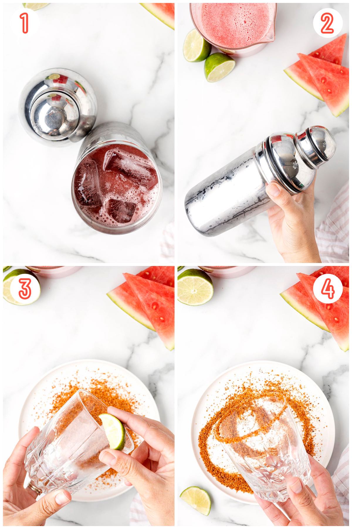 watermelon margarita collage process
