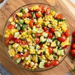 corn salad in a bowl.