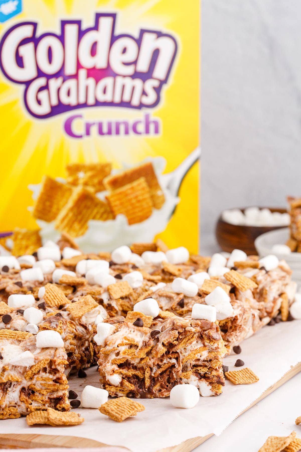 smores treats with golden graham crunch