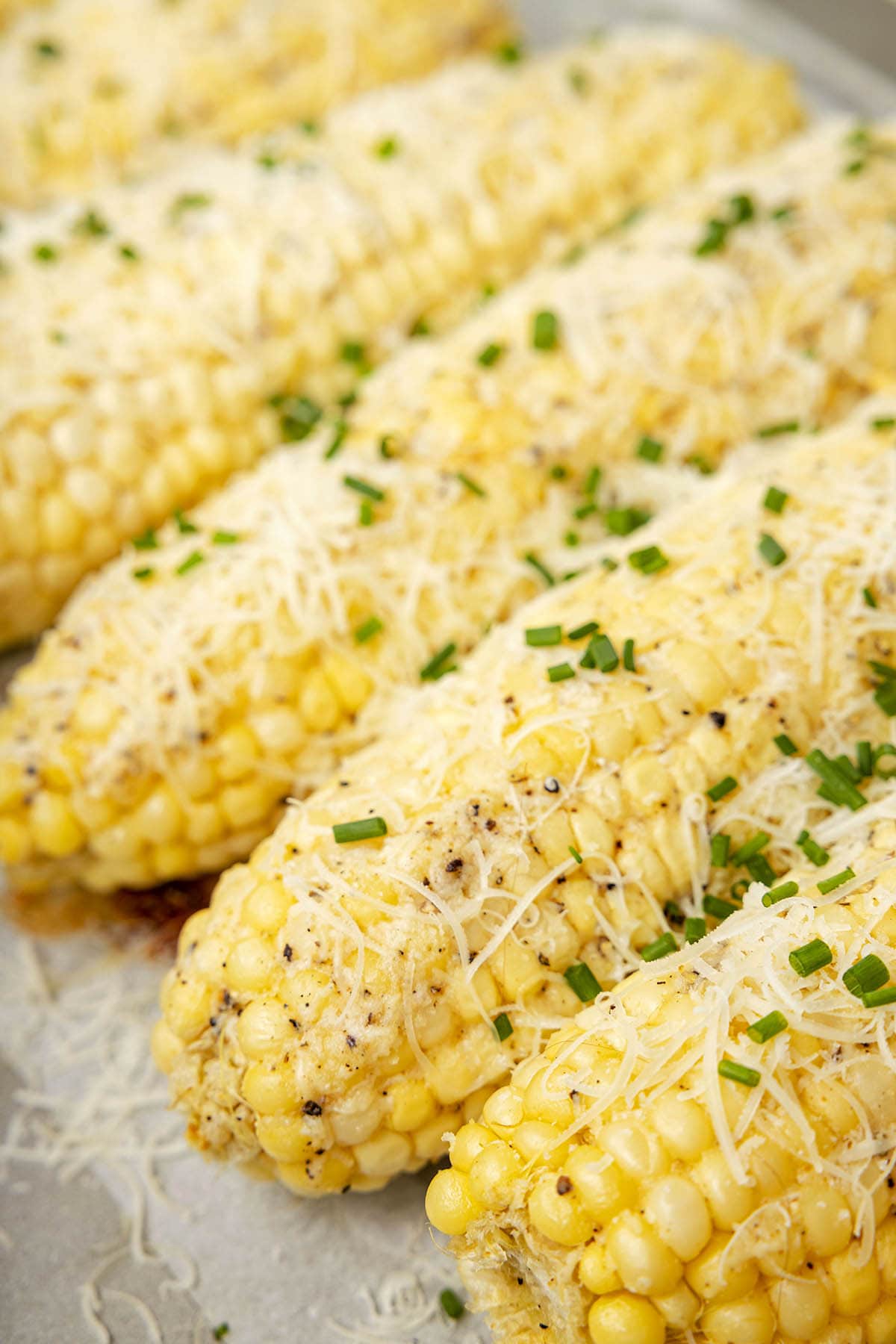 corn on a cob with parmesan