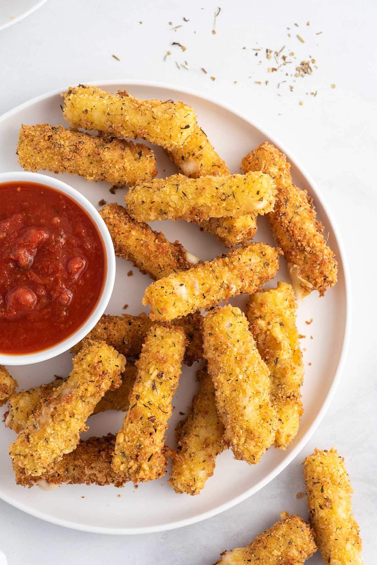 cheese sticks on a plate