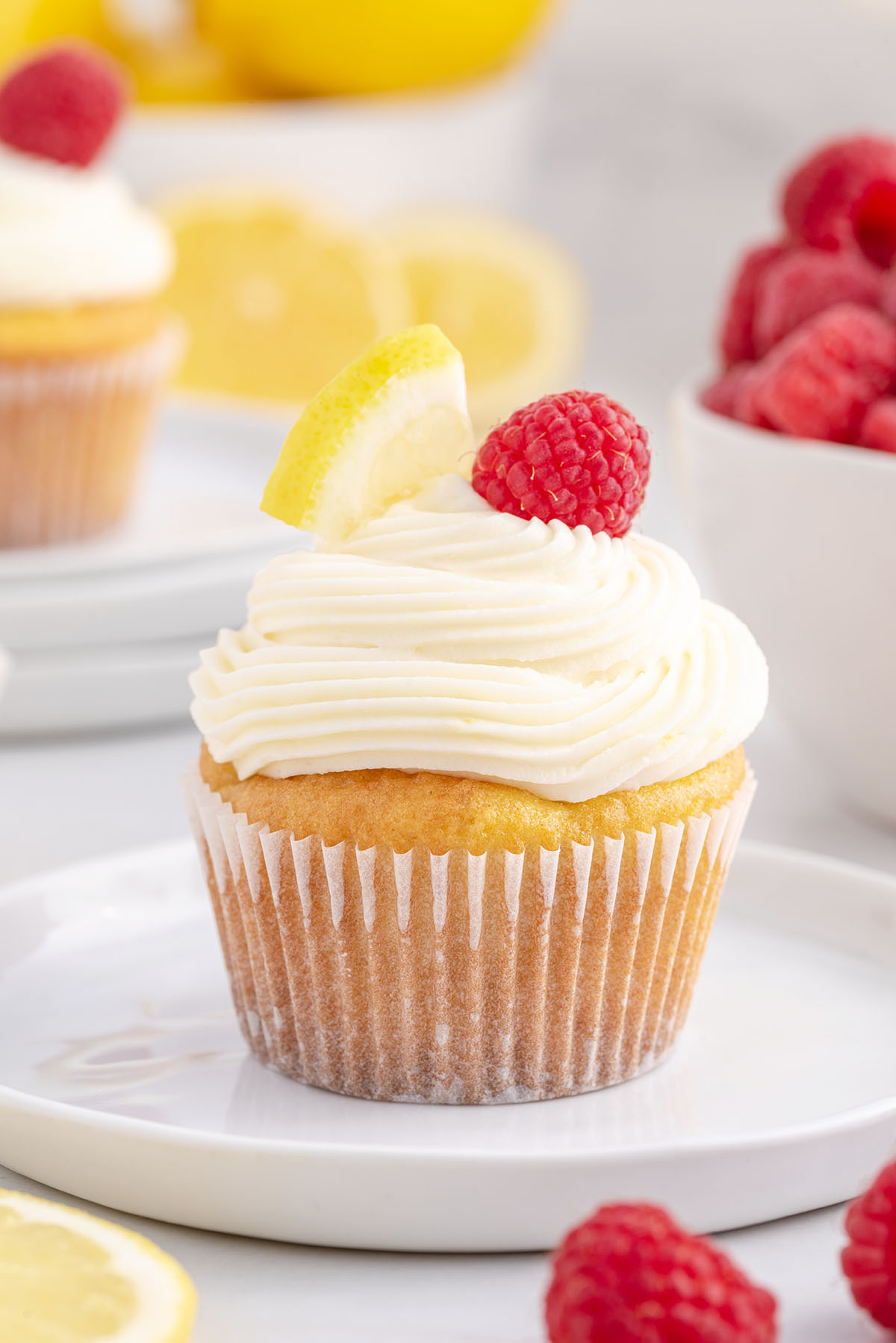 lemon raspberry cupcake hero image