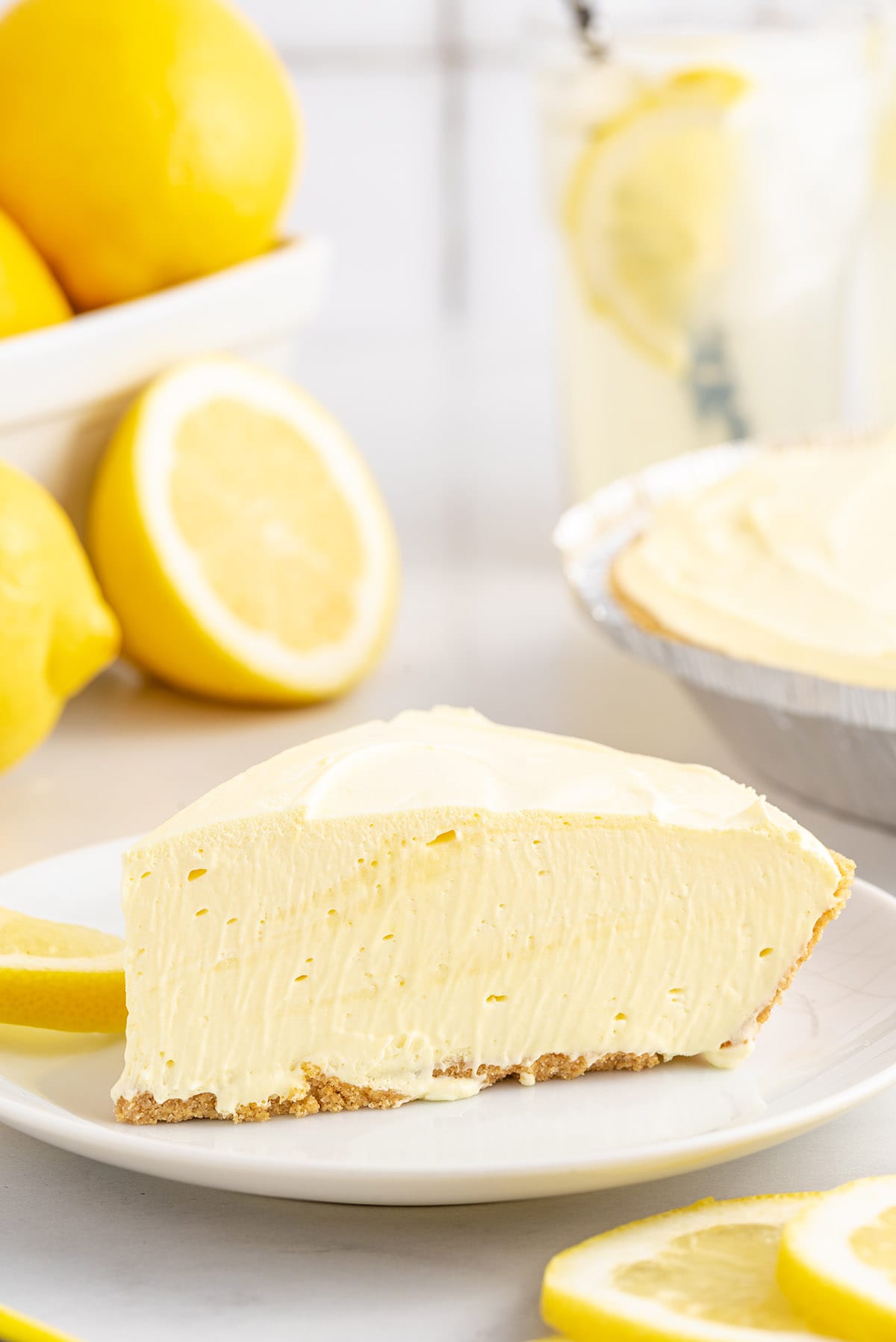 lemonade pie on a plate