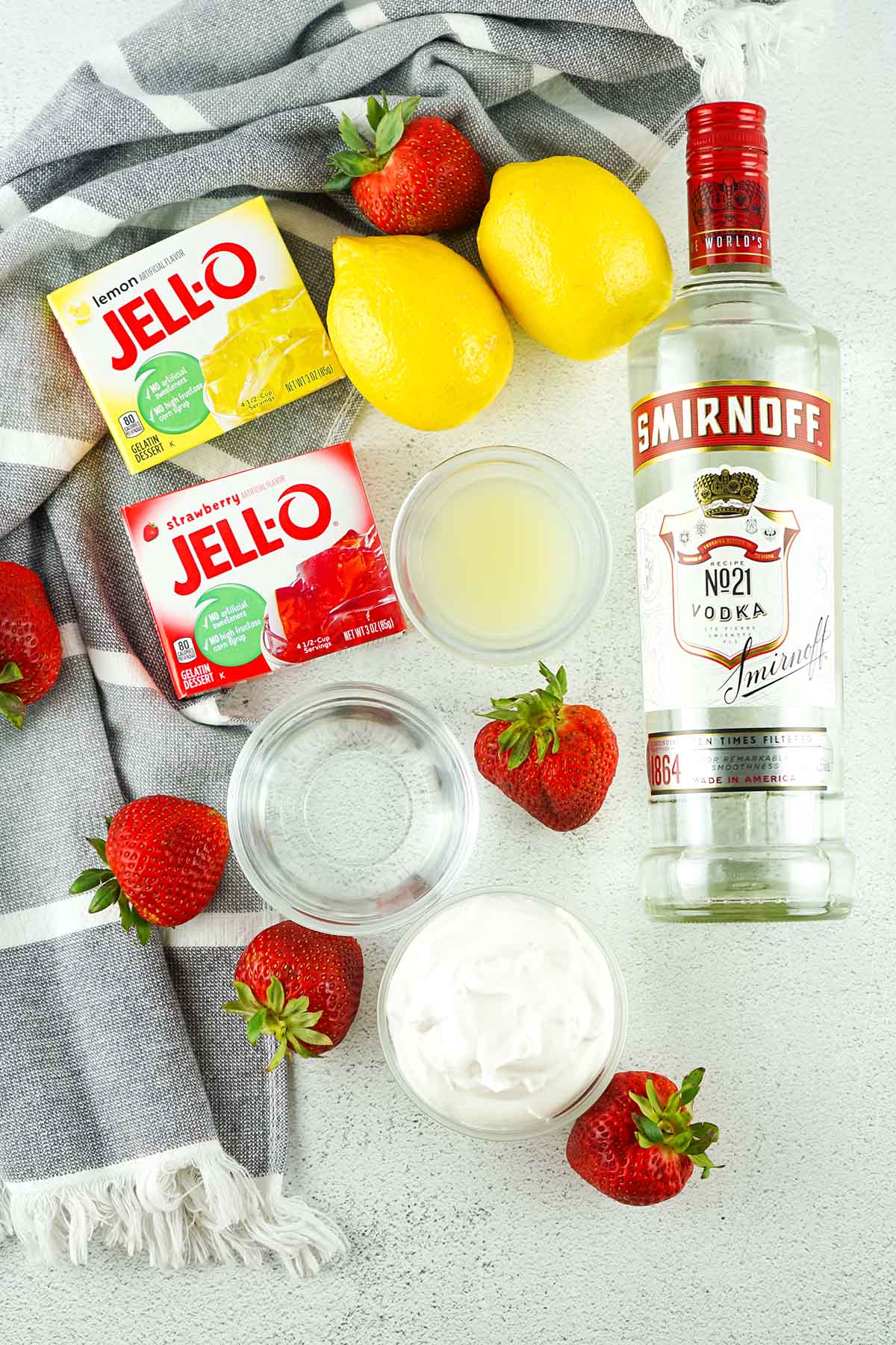 Strawberry Lemonade Jello Shots ingredients