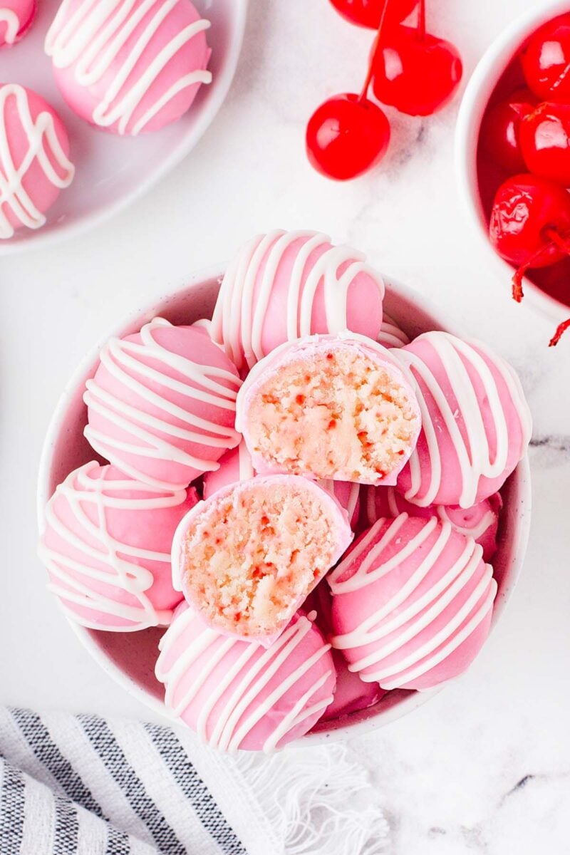 Cherry Chip Cheesecake Bites Princess Pinky Girl