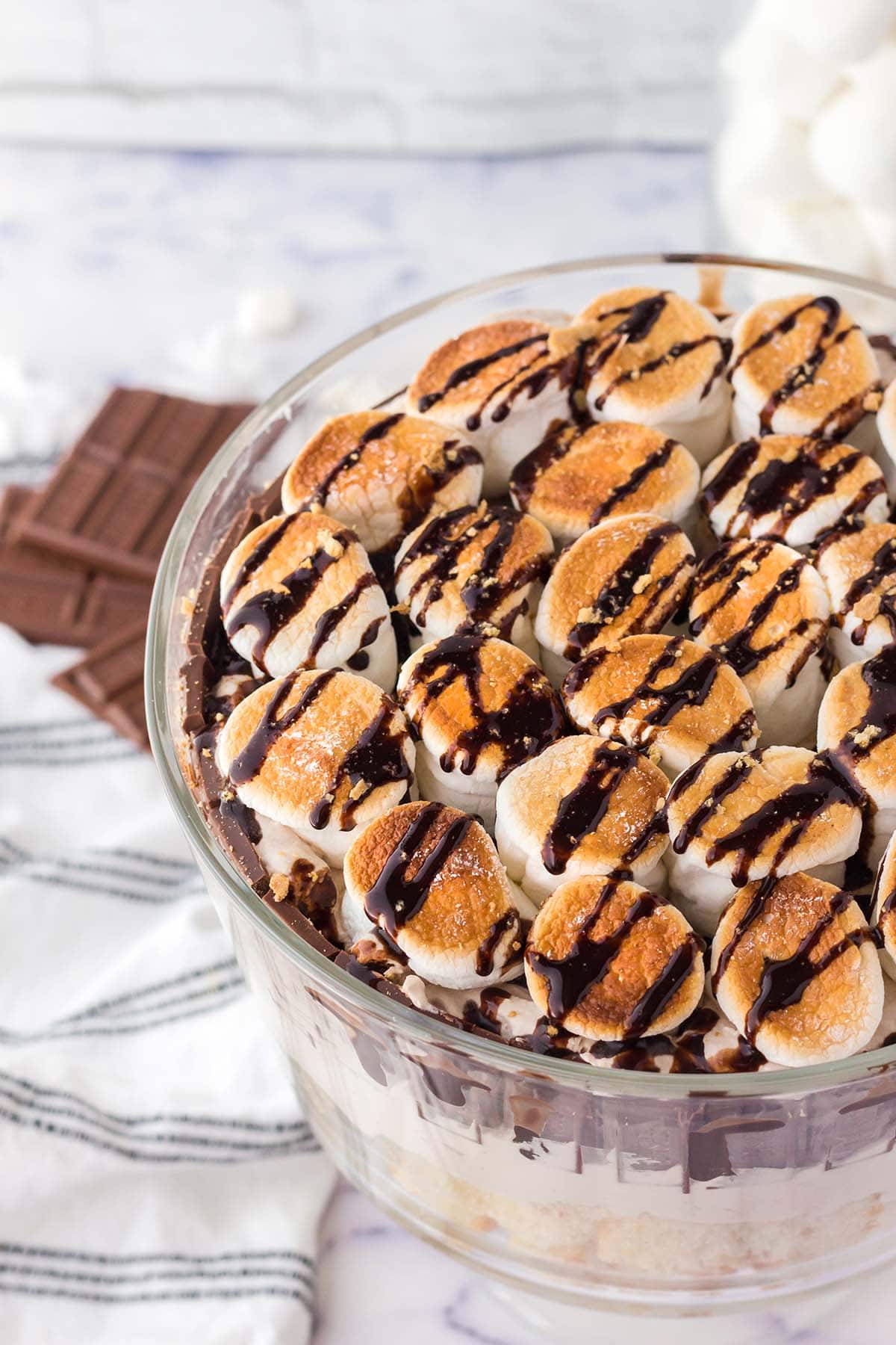 smores trifle with hershey chocolate