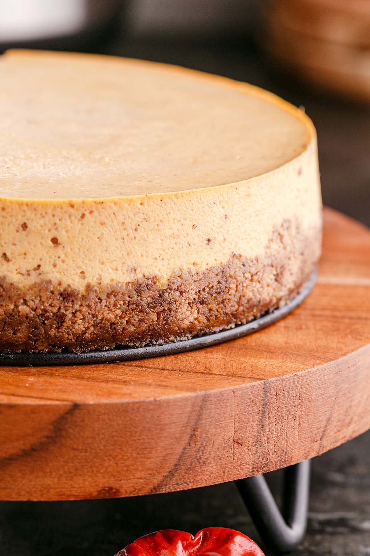 side view of Instant Pot Pumpkin Cheesecake