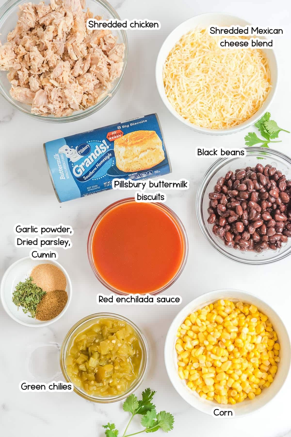 ingredients chicken enchilada bake