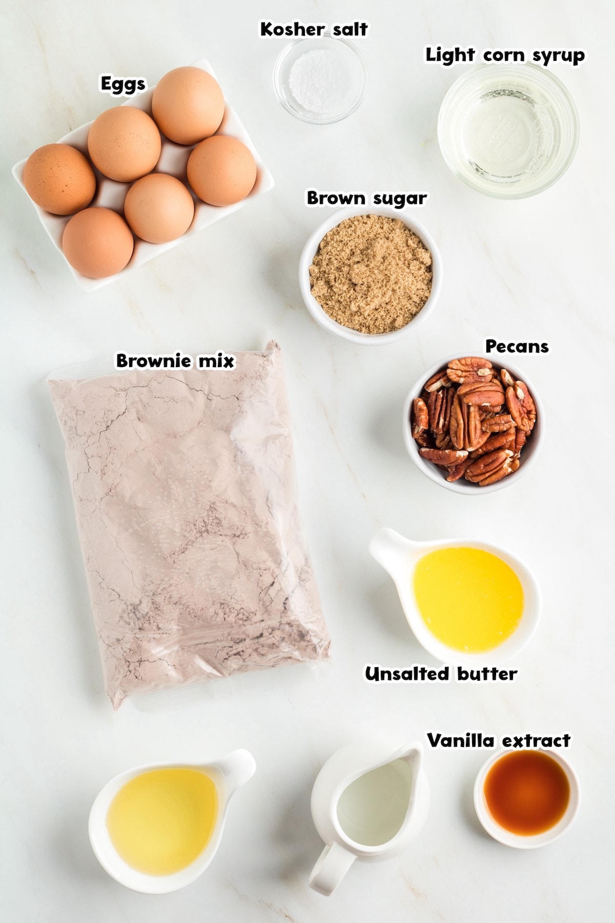 pecan pie brownies ingredients image