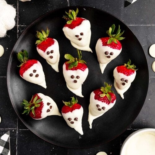 Chocolate Covered Strawberry Ghosts - Yummy Healthy Easy