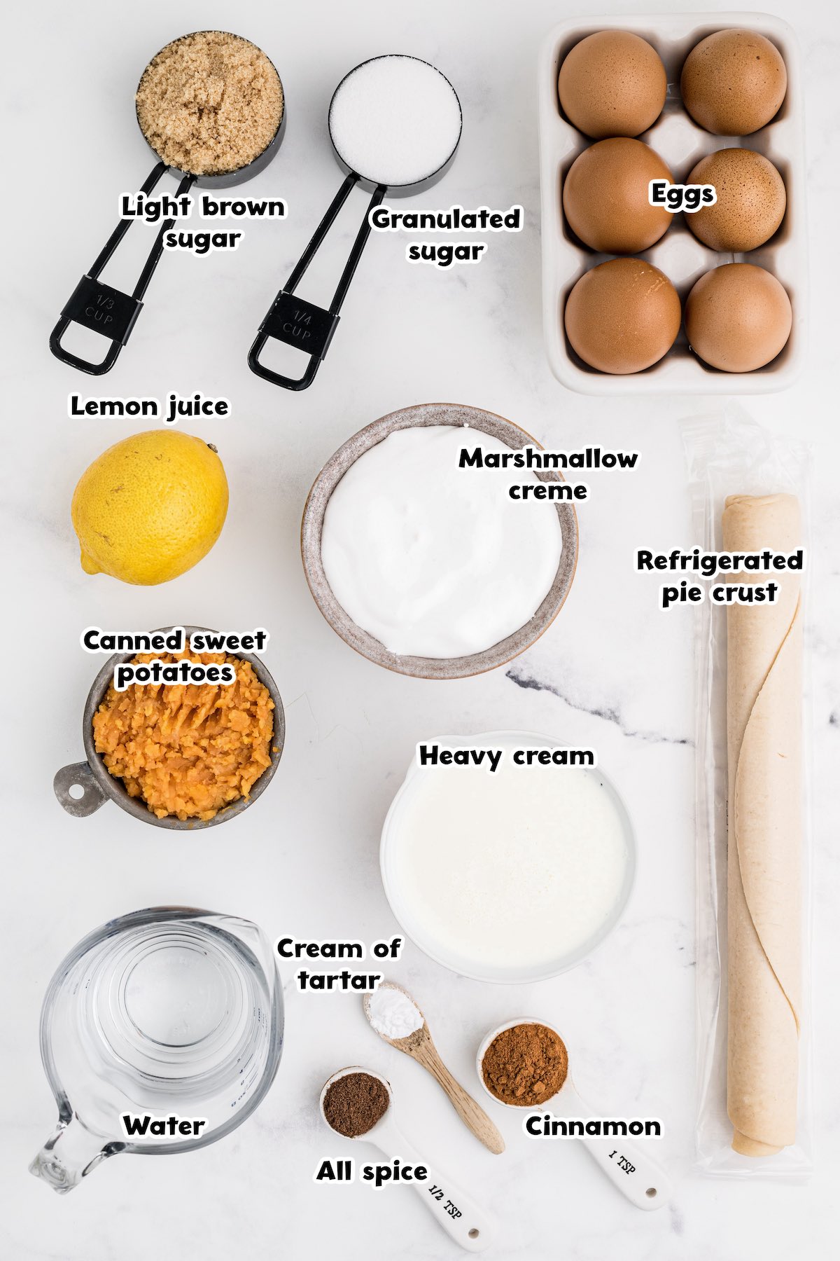 Sweet Potato Pie With Marshmallow ingredients image