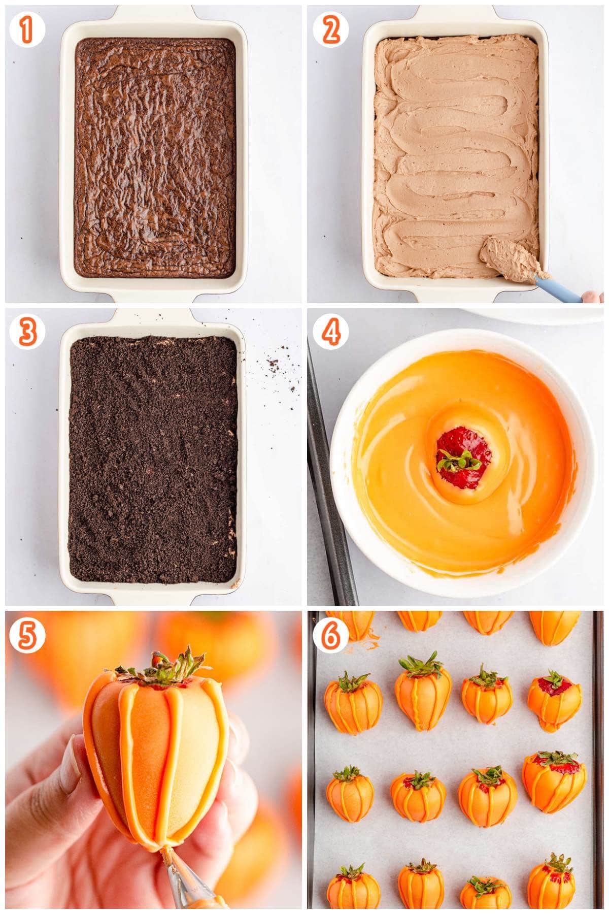 Pumpkin Dirt Brownies collage
