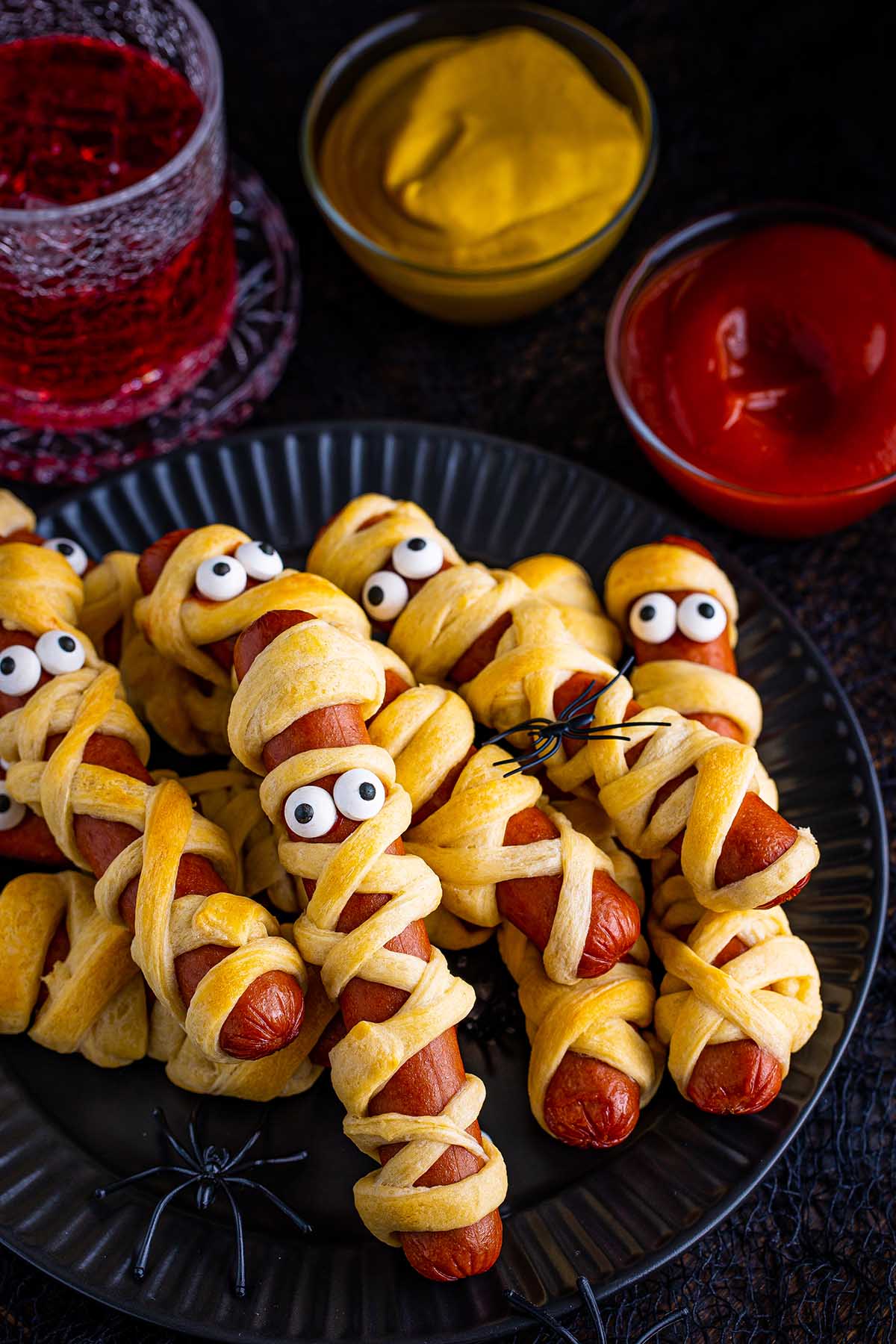 mummy dogs on a plate