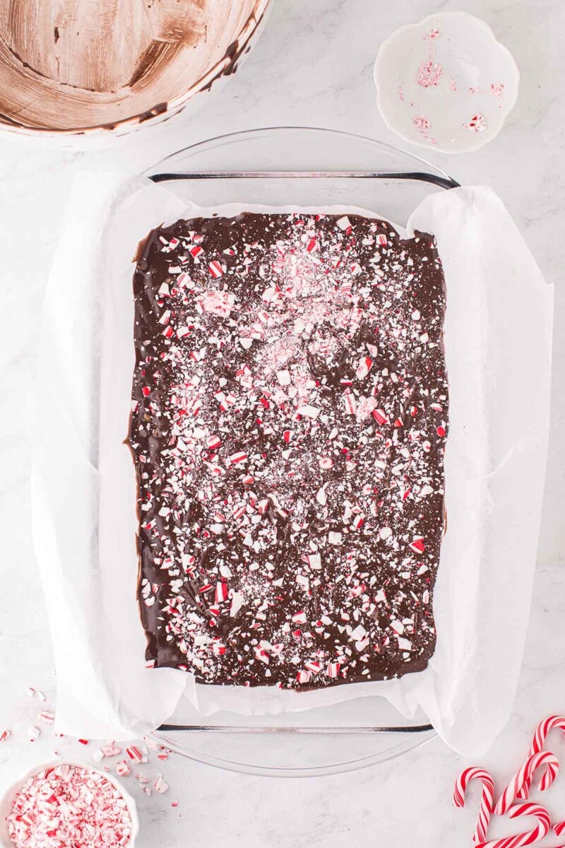step 3 Candy Cane Brownies