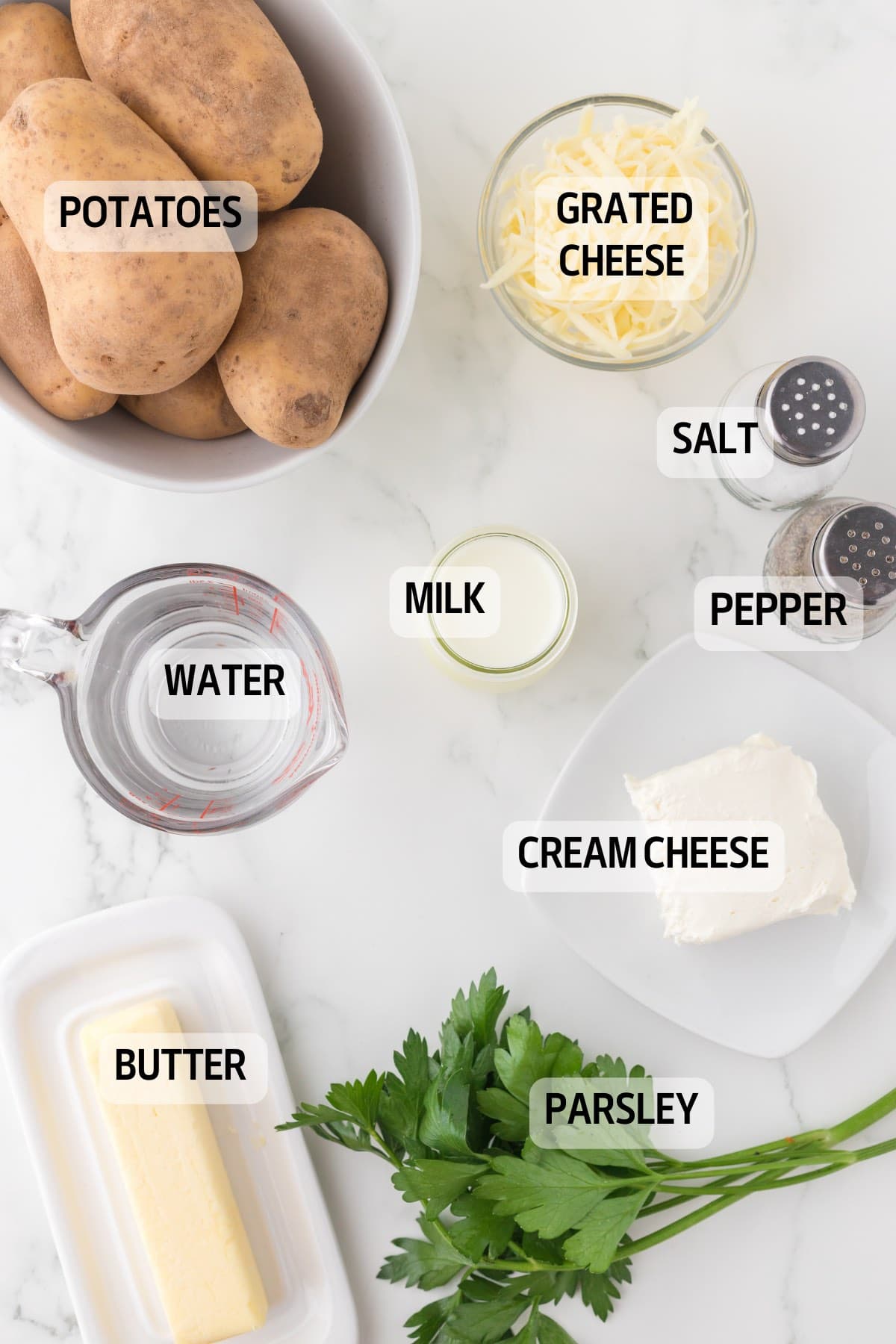 Instant Pot Cheesy Mashed Potatoes ingredients image