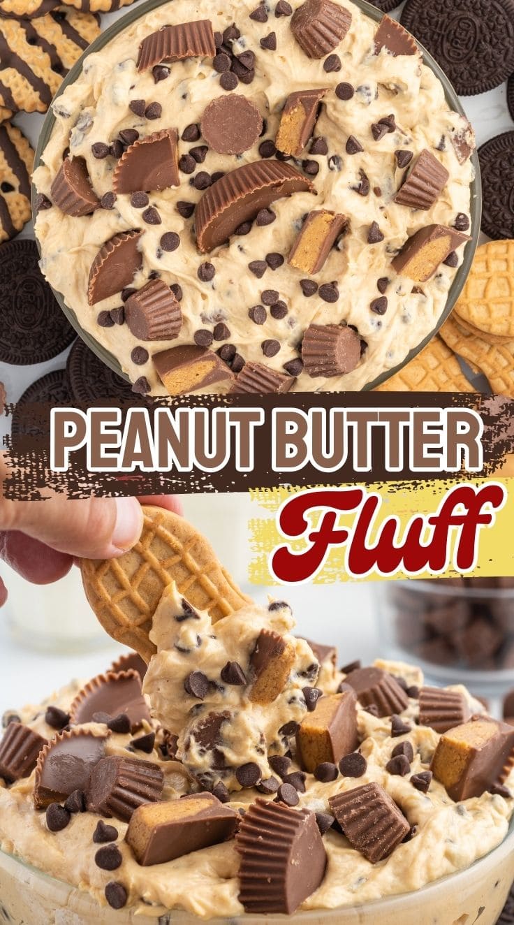 Creamy peanut butter fluff dessert served in a bowl with a smooth, fluffy texture.