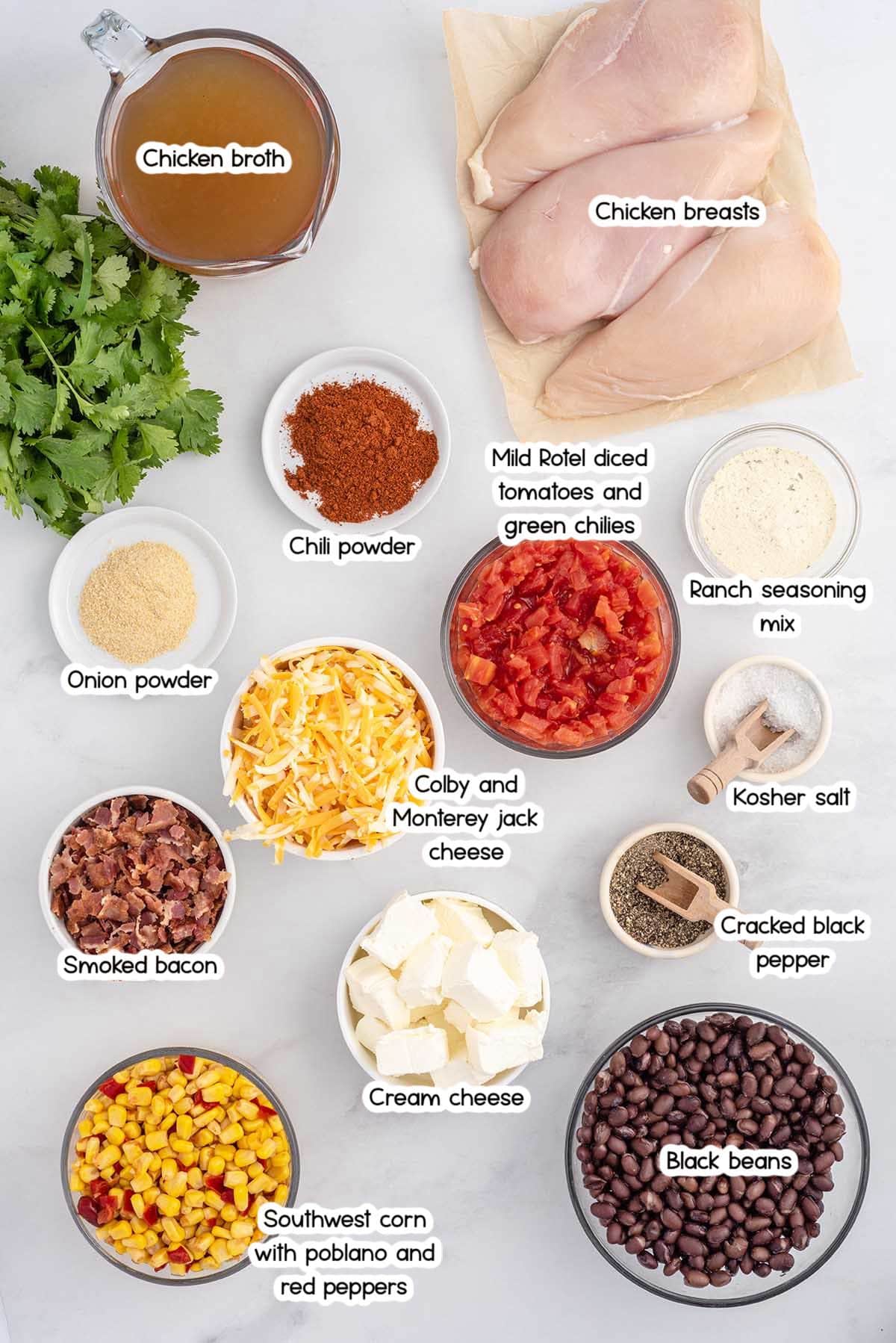 Crack Chicken Chili ingredients