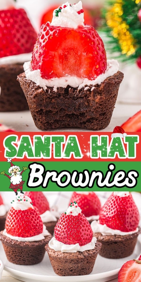Santa Hat Brownies pinterest