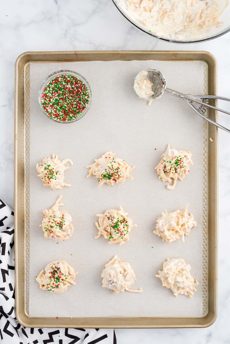 step 2 White Chocolate Haystacks