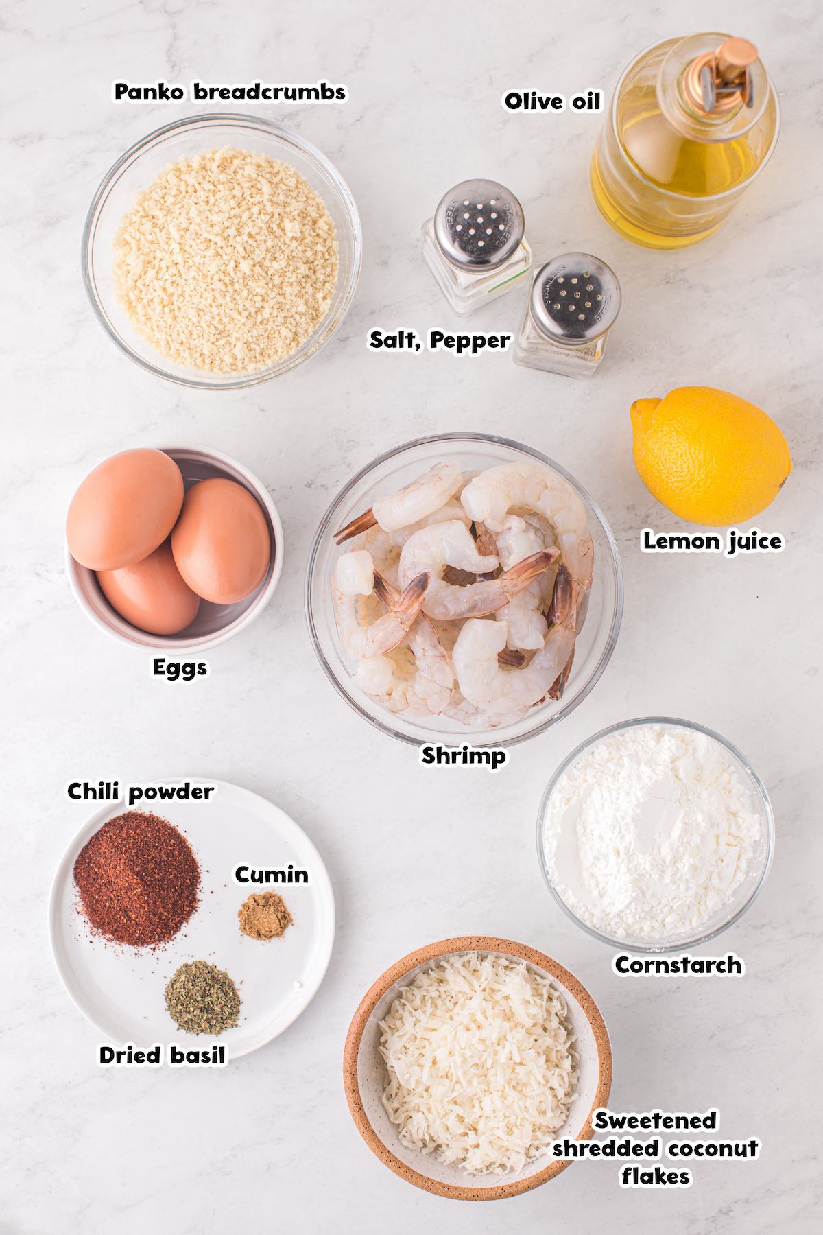 Air Fryer Coconut Shrimp ingredients