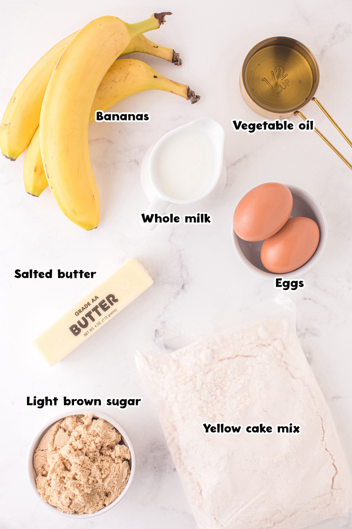 Banana Upside Down Cake ingredients