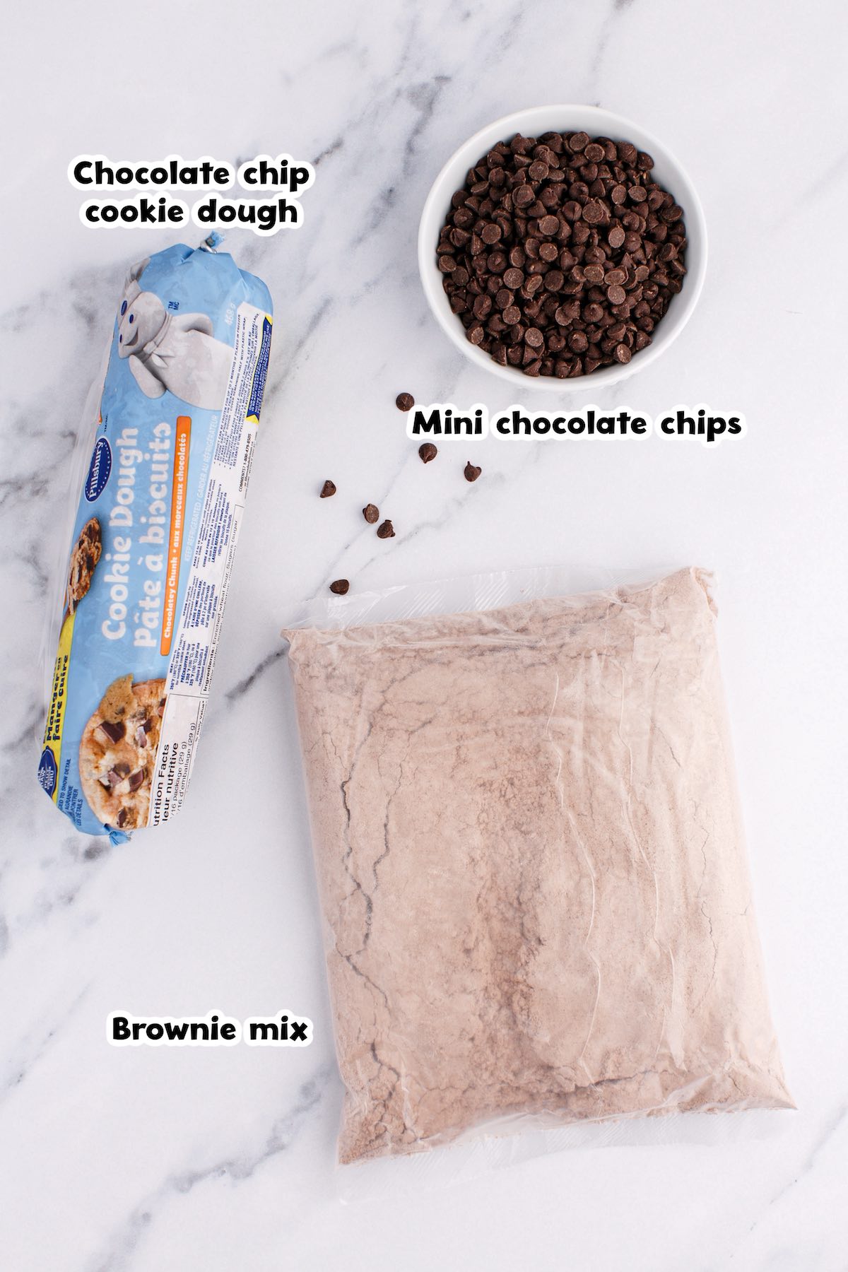 Cookie Brownie Bars ingredients