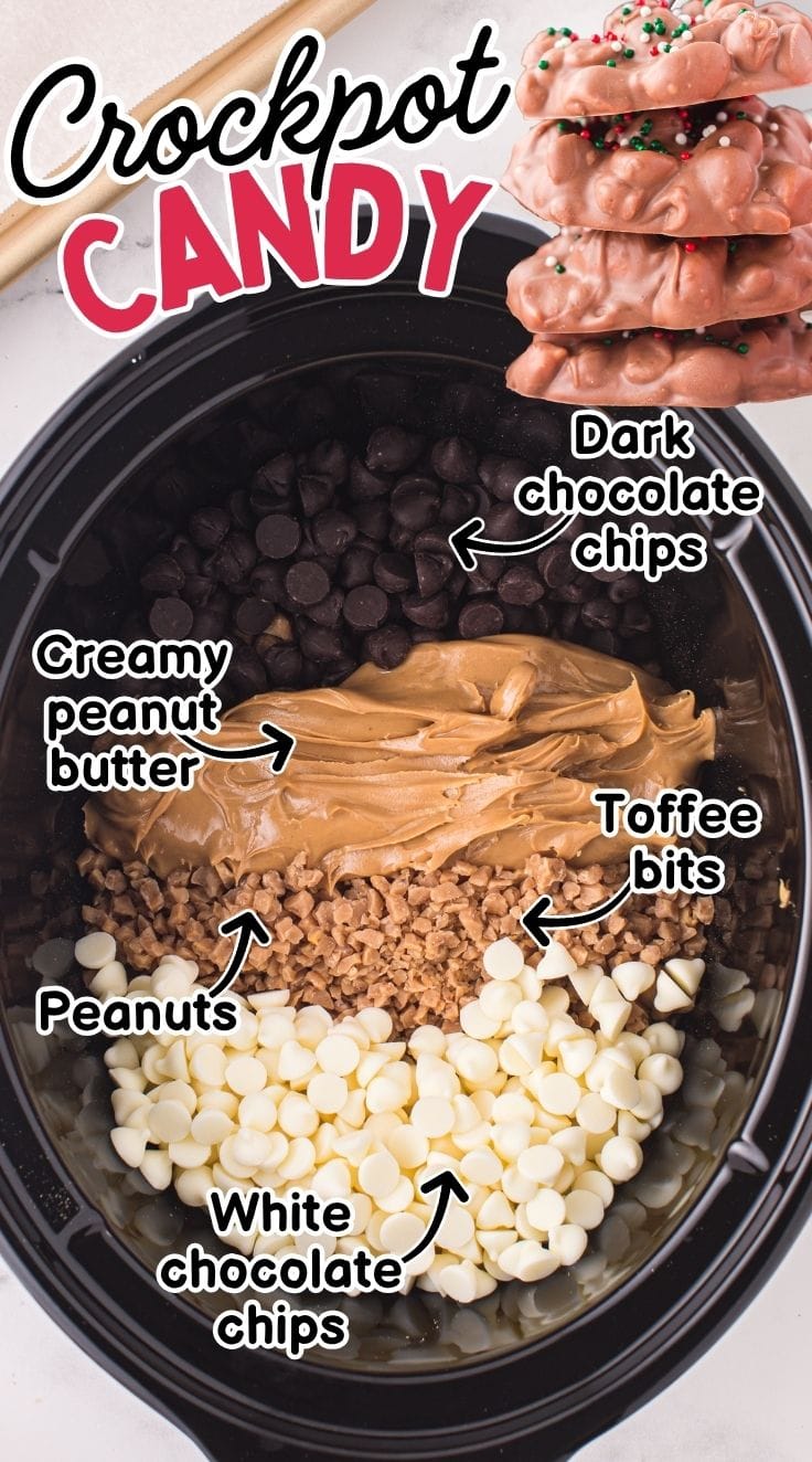 Crockpot Candy ingredients in a crockpot.