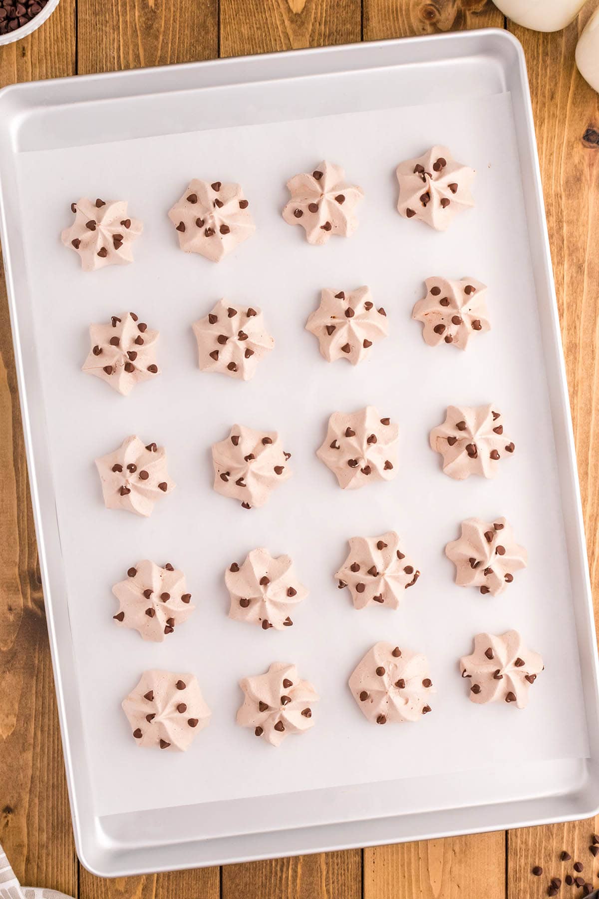 meringue cookies on sheet pan