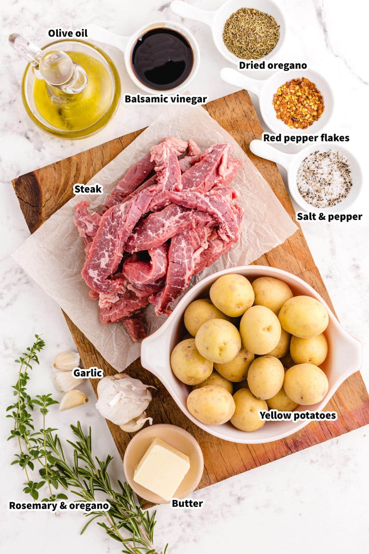 garlic butter steak and potato skillet ingredients