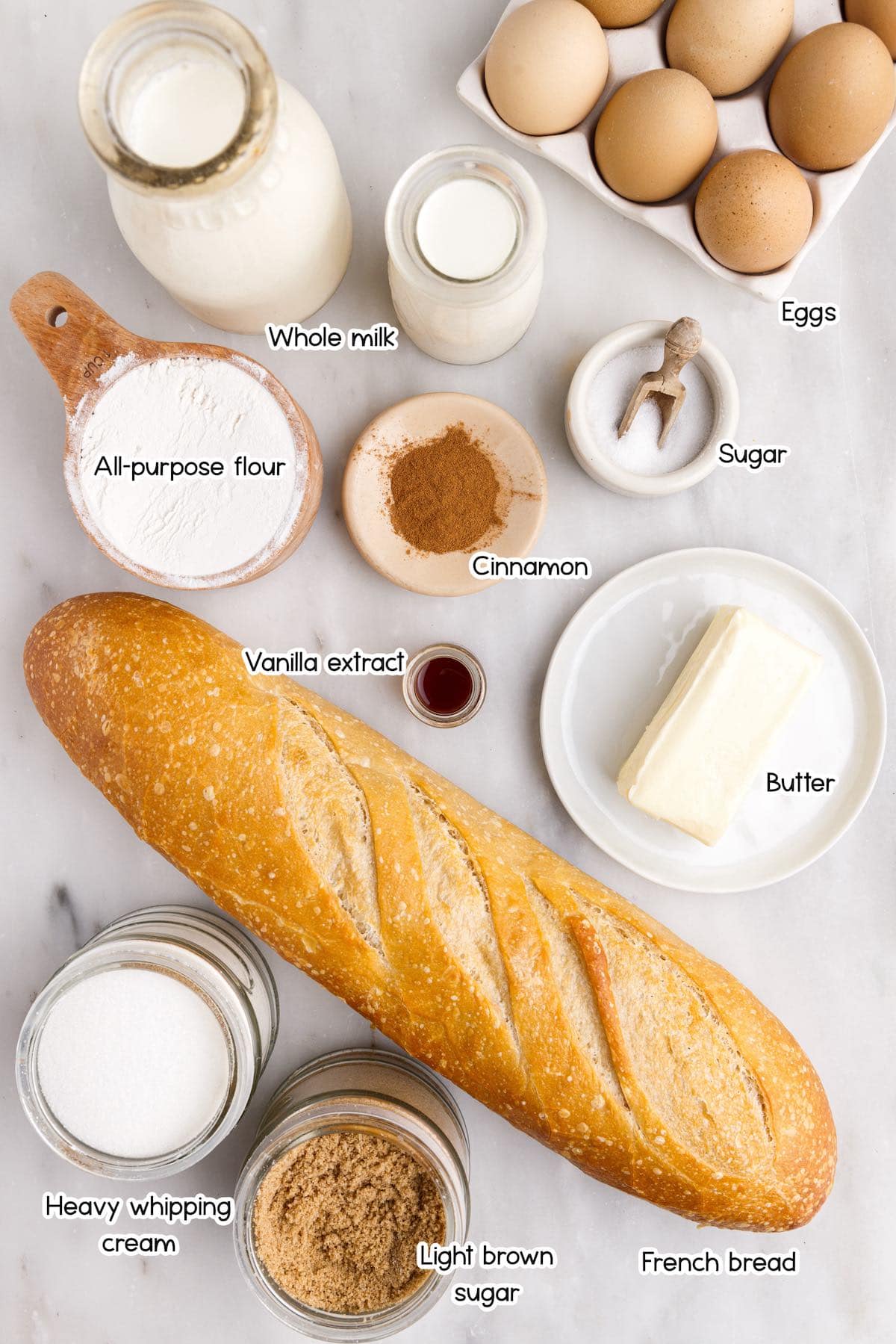 Overnight French Toast ingredients