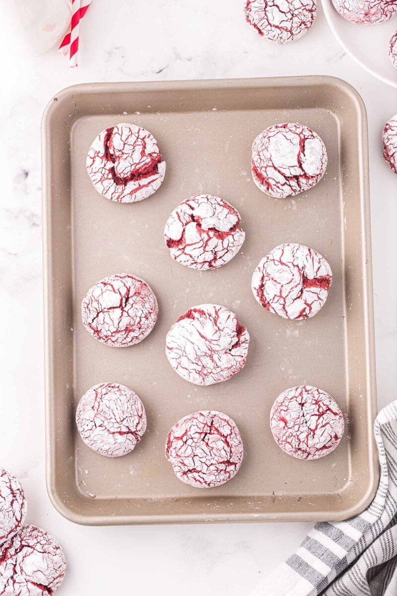 step 4 red velvet crinkle cookies