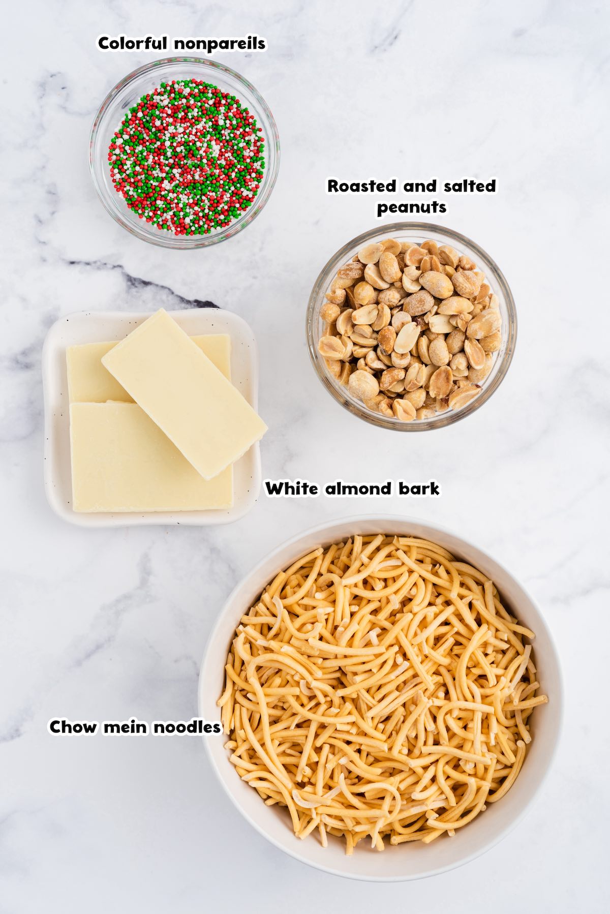 White Chocolate Haystacks ingredients