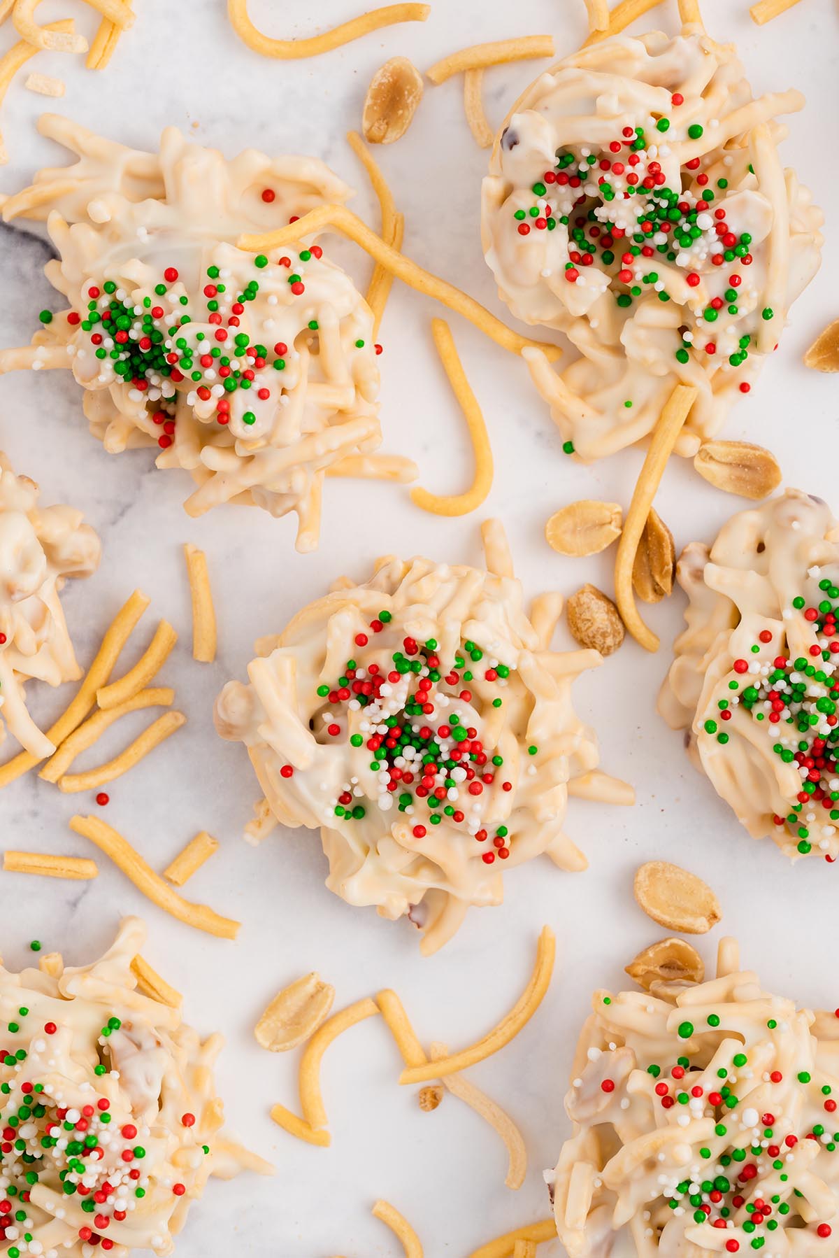 white chocolate haystacks