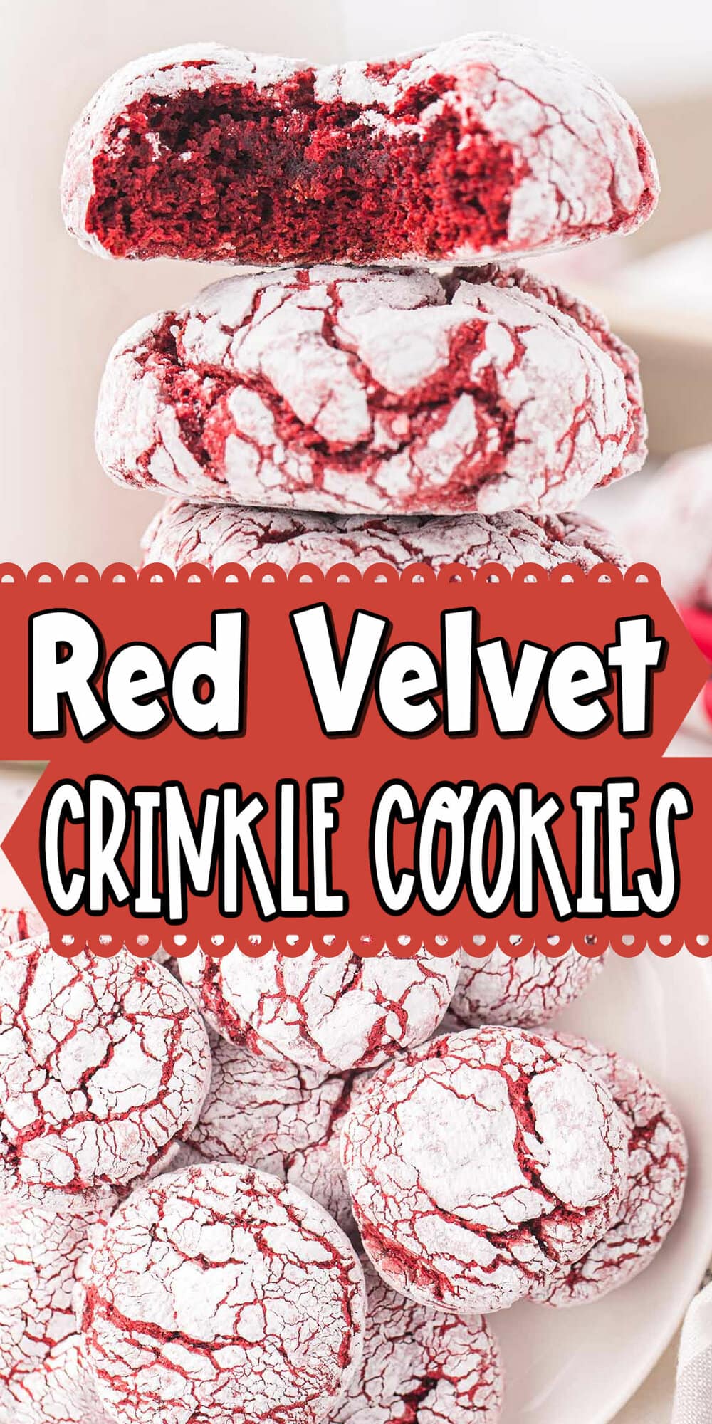 Red Velvet Crinkle Cookies pinterest
