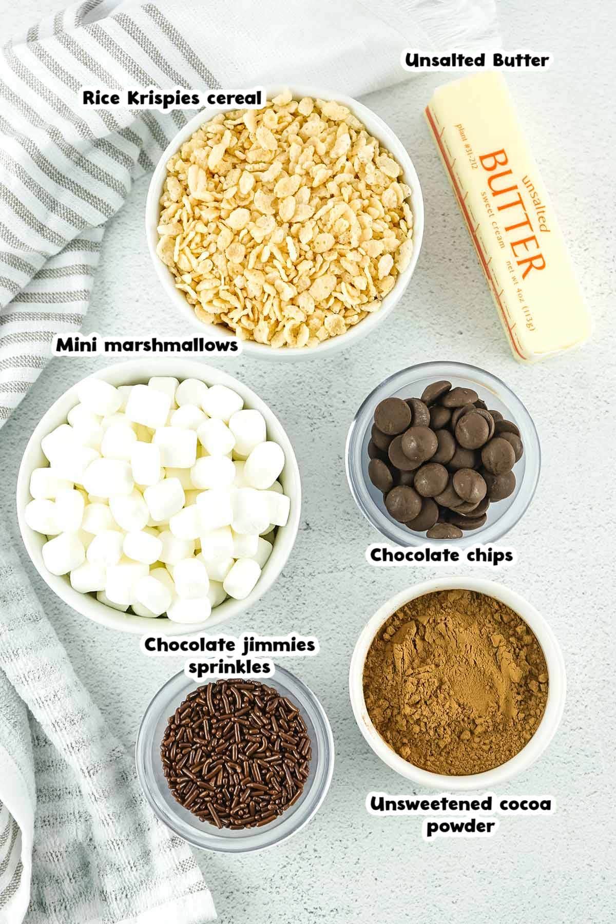 Chocolate Rice Krispie Treats ingredients