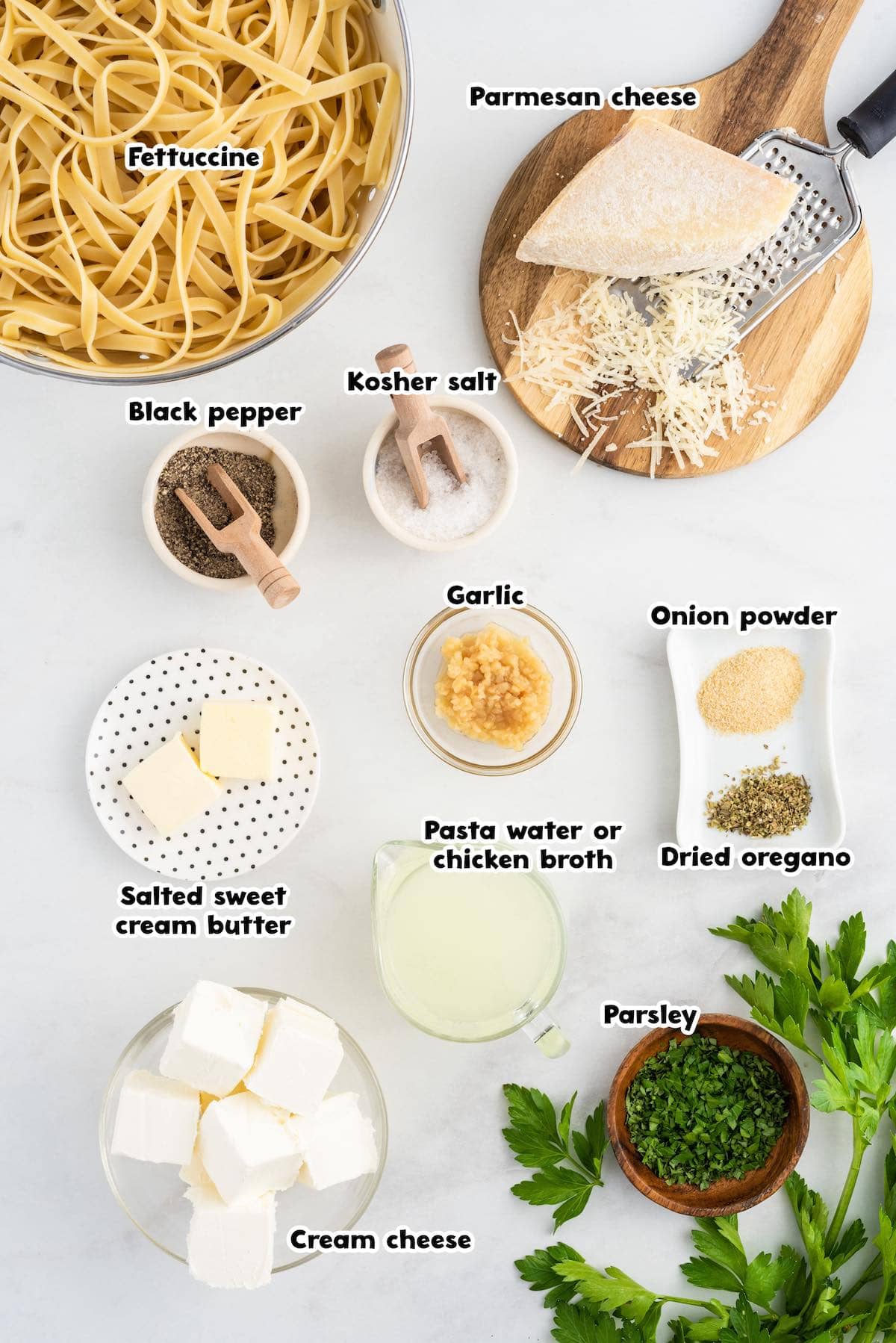 Cream Cheese Pasta Sauce ingredients