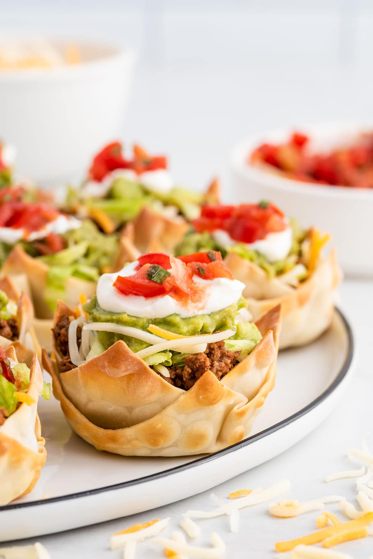 Taco Bites with toppings