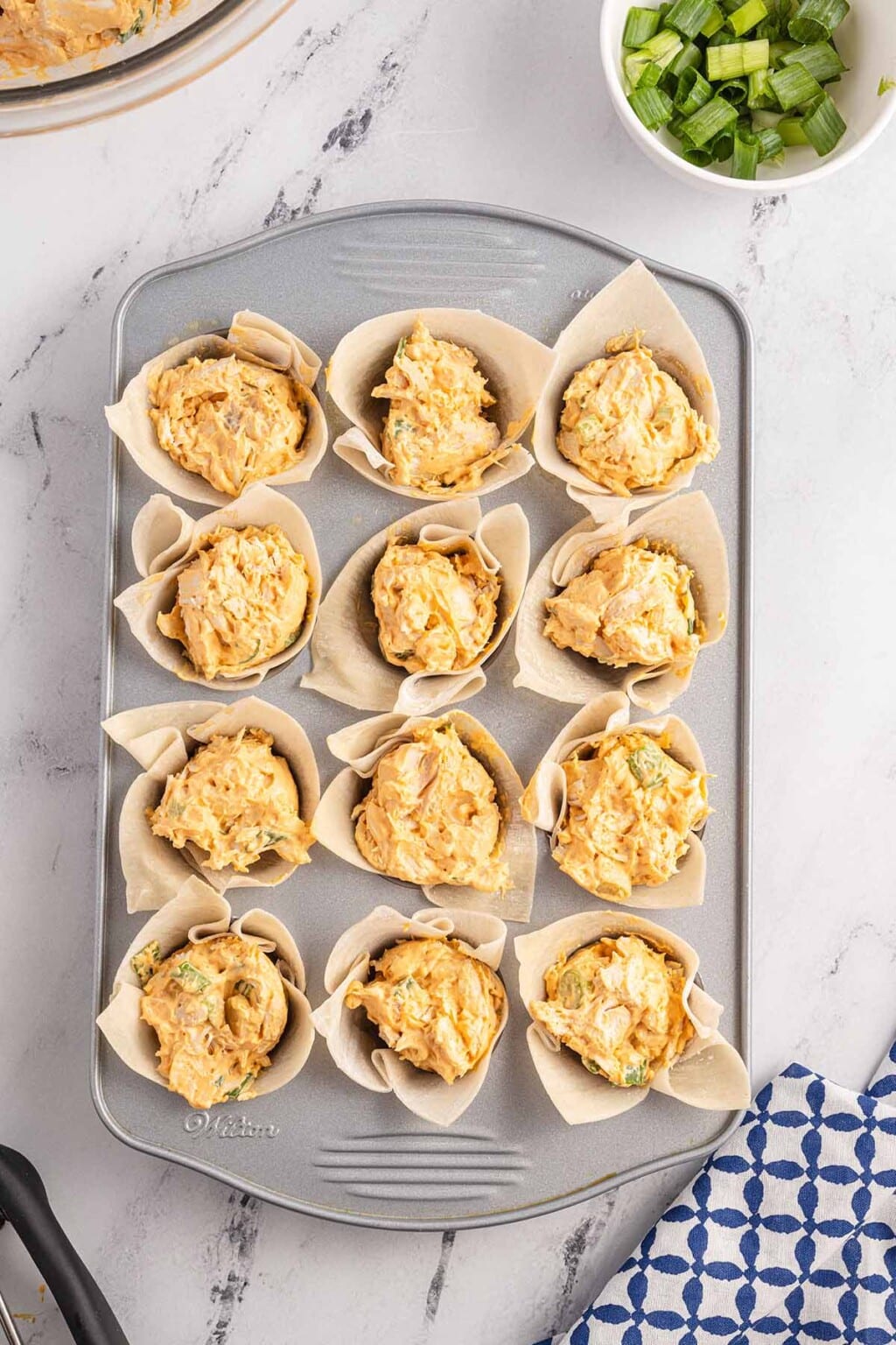 Buffalo Chicken Wonton Cups - Princess Pinky Girl