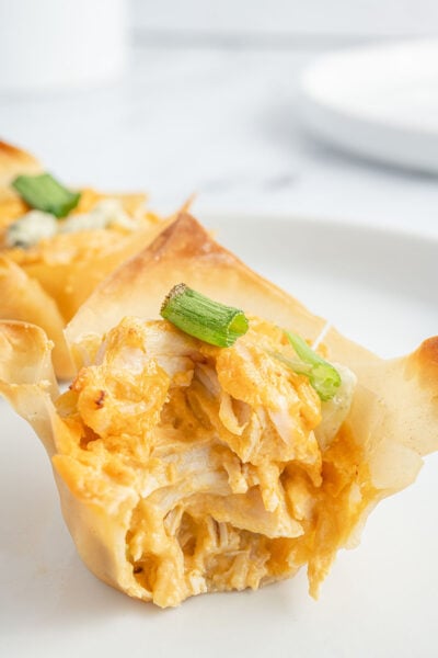 Buffalo Chicken Wonton Cups - Princess Pinky Girl