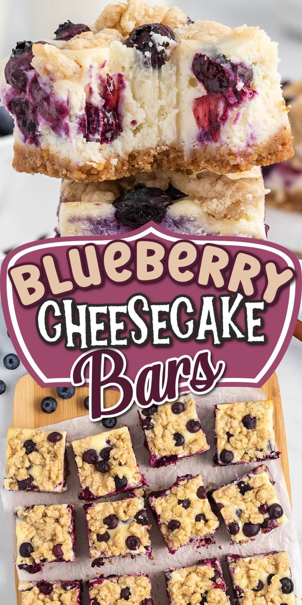 Blueberry Cheesecake Bars pinterest