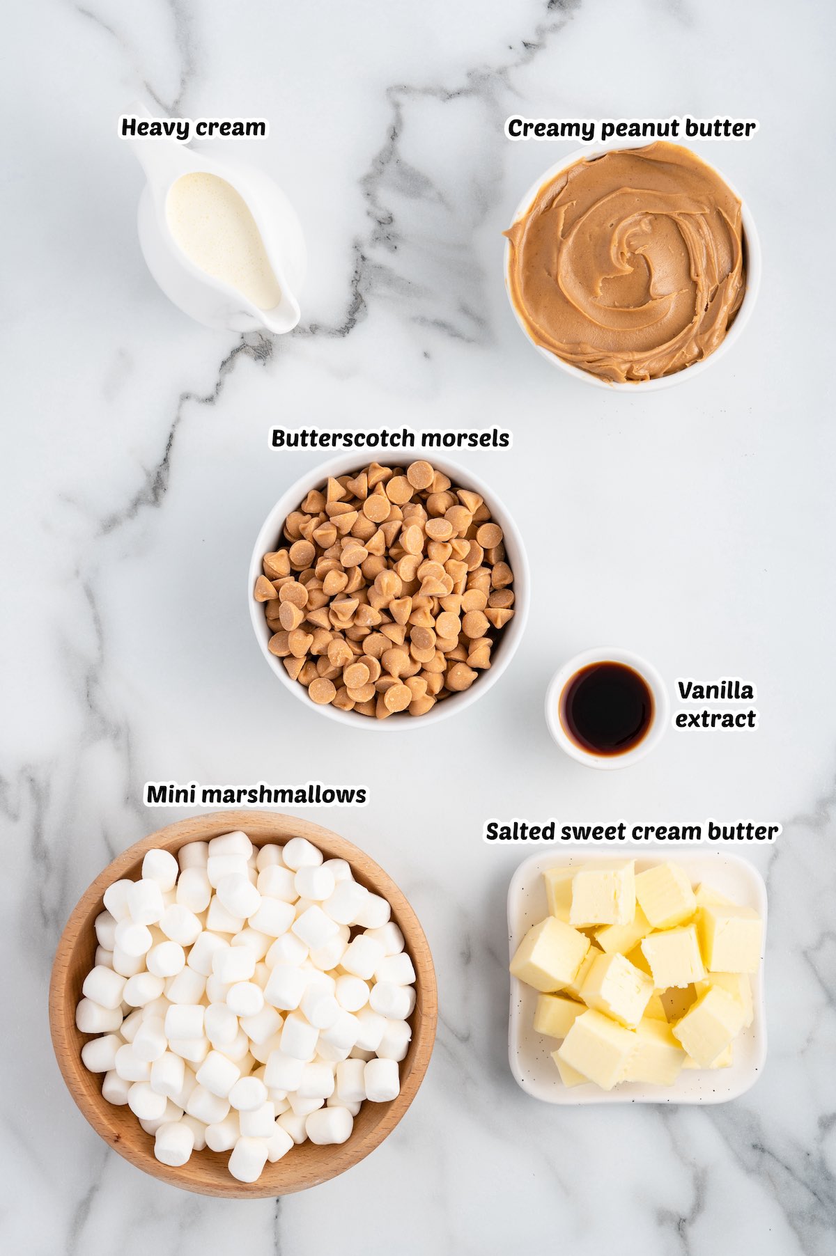 Butterscotch Marshmallow Bars ingredients